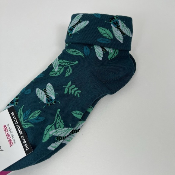 Sock it to me -The Buzz About Cicadas- Turn cuff crew Sock Women's US shoe 5-10‎ - Picture 2 of 4
